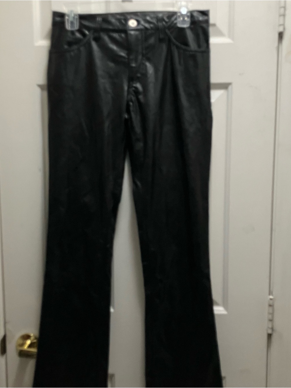 vintage Y2K Anchor Blue black faux-leather Pants Size 3